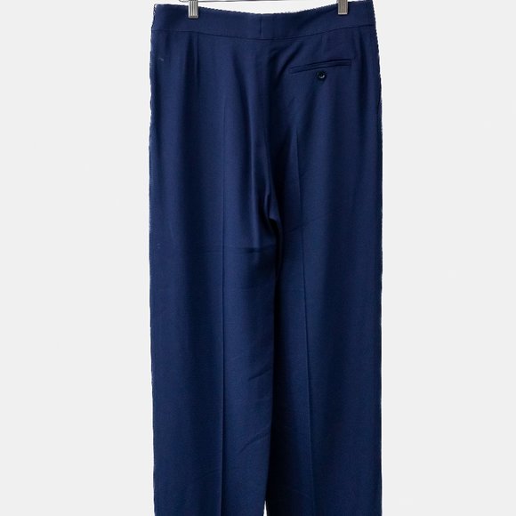 Chloe Deep Blue Wide-Leg High Waisted Trousers - Picture 2 of 11